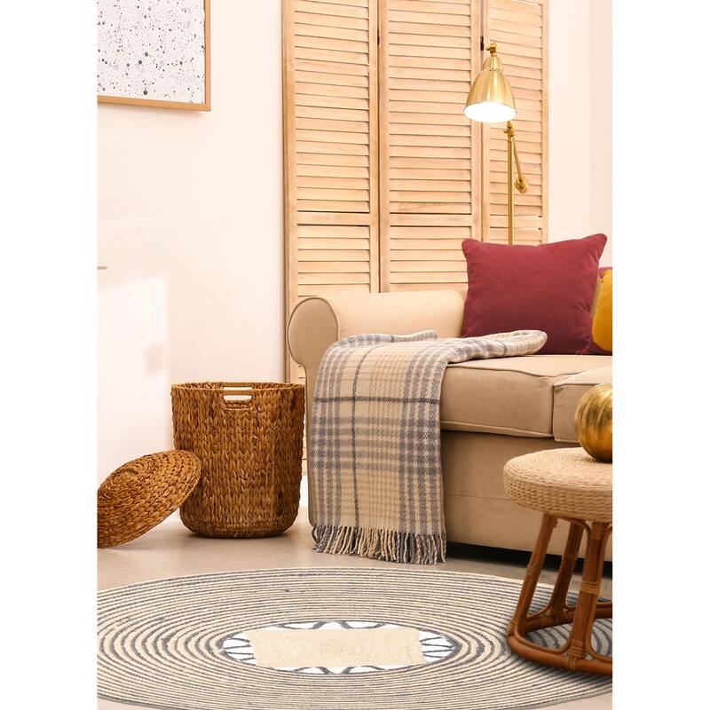 ECARPETGALLERY Braided Weave Palas Denizli Tan Jute Rug - 4'0 x 4'0