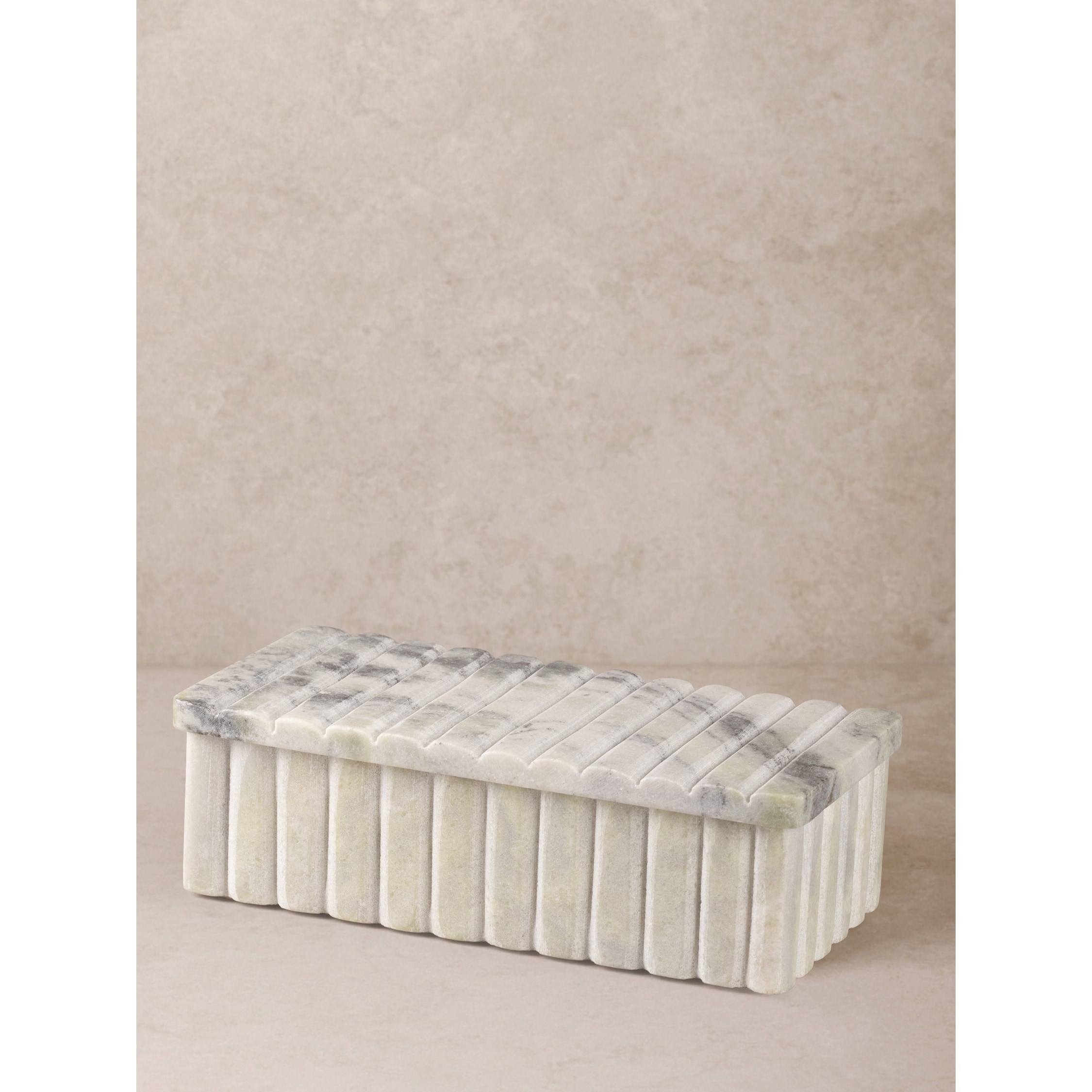 Cuba Ribbed Stone Box - Large