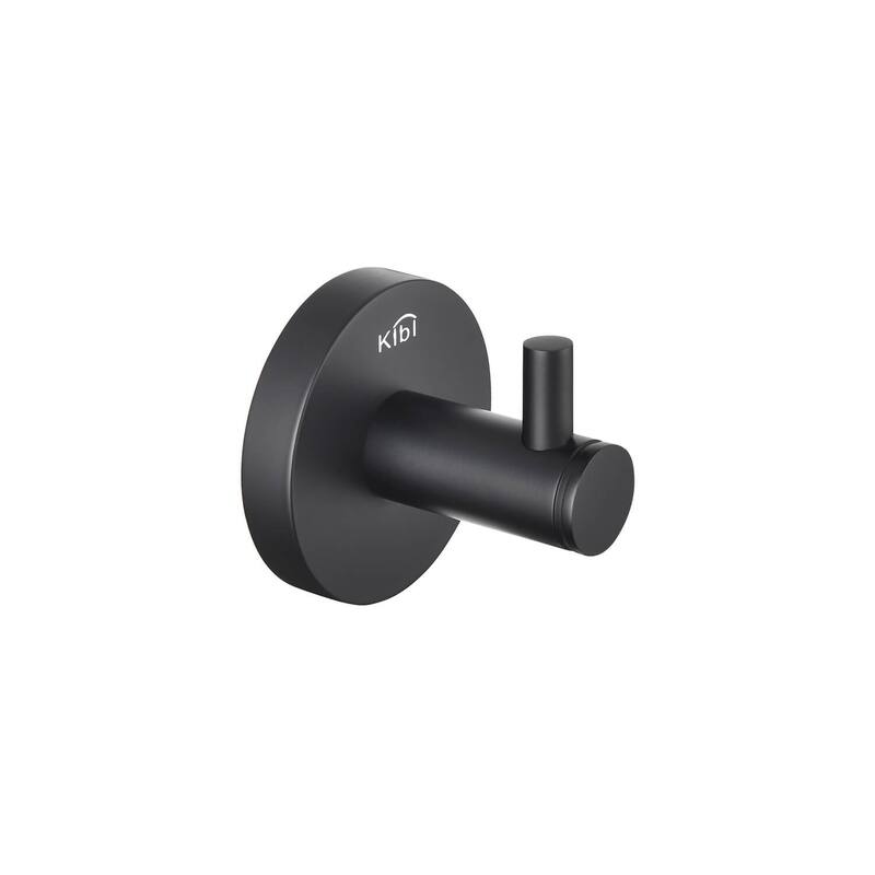 Circular Bathroom Towel & Robe Hook - Matte Black