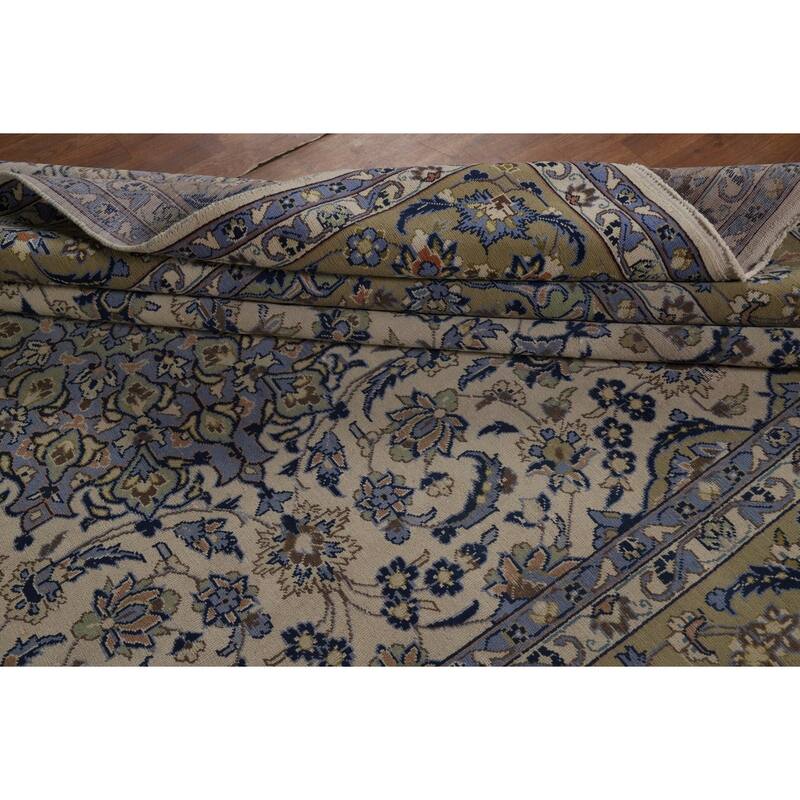 Traditional Kashan Persian Vintage Area Rug Handmade Wool Carpet - 8'0" x 12'3"