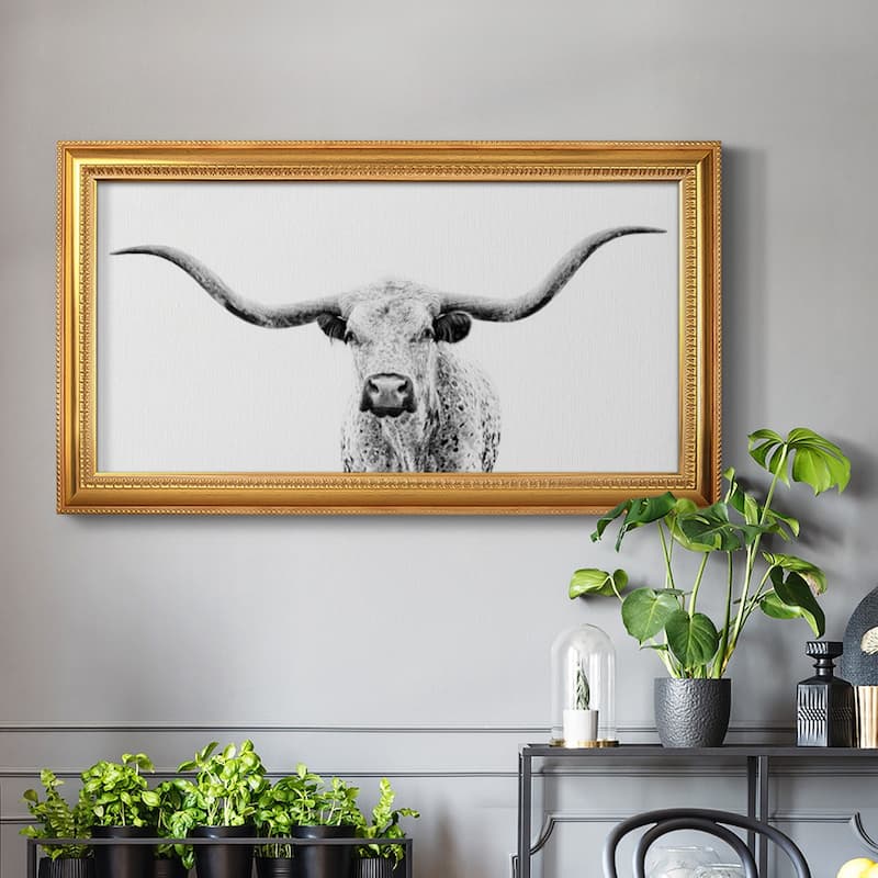 Longhorn Gaze Premium Framed Canvas- Ready to Hang