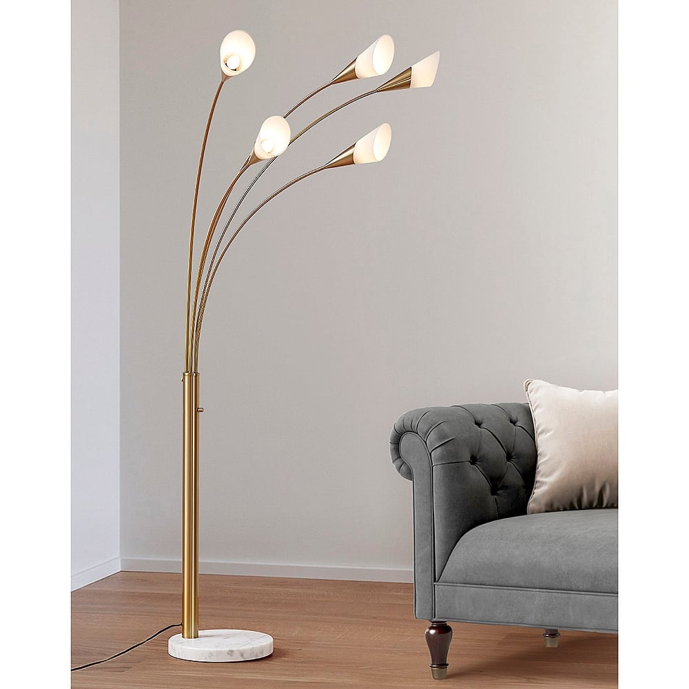 HOMEGLAM Flourish 5-light LED Arch Floor Lamp