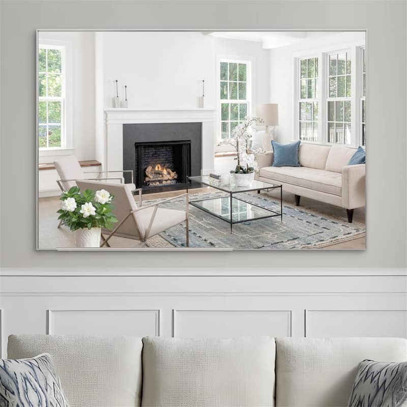60" x 40" Oversized Rectangle Bathroom Wall Mirror with Aluminum Frame