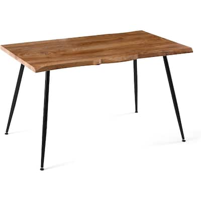 Howtai 47" Rectangle Home Kitchen Dining Table, Irregular MDF Tabletop - Brown