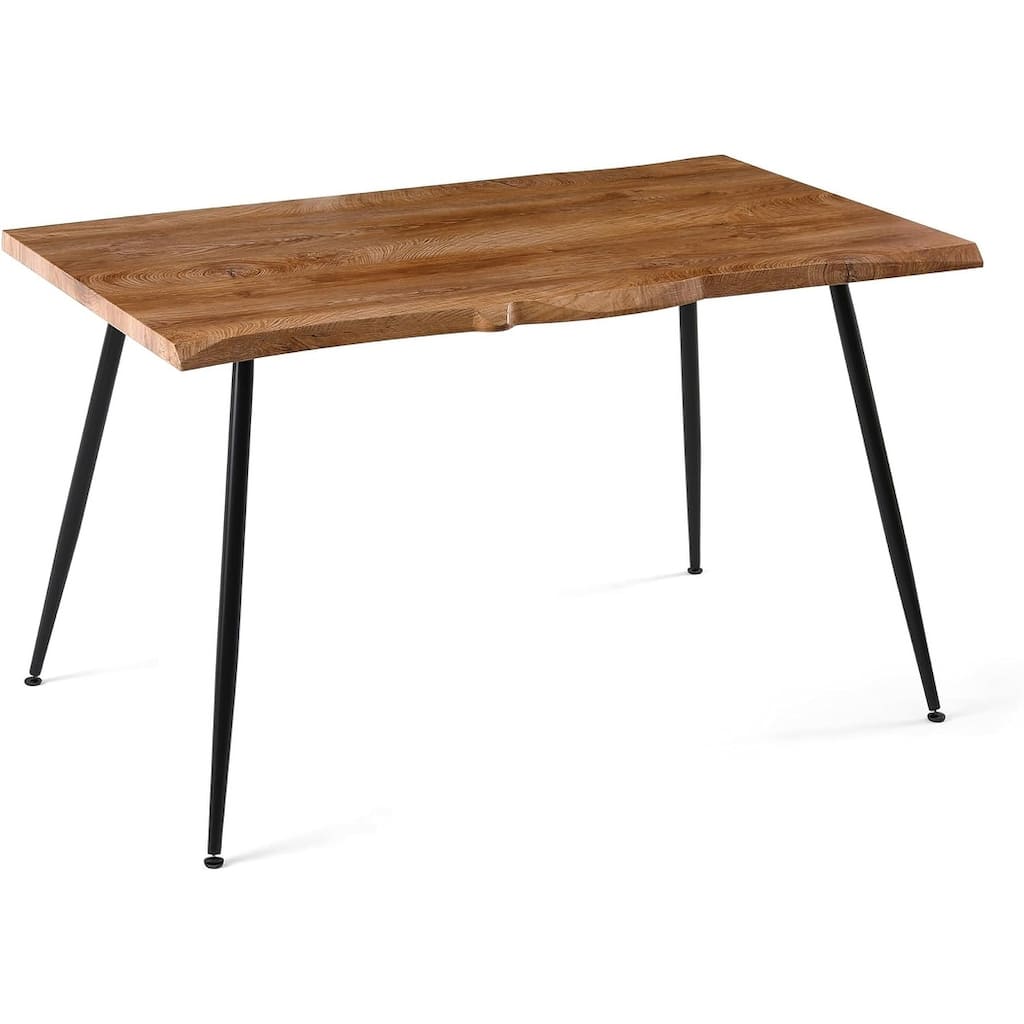 Howtai 47" Rectangle Home Kitchen Dining Table, Irregular MDF Tabletop - Brown