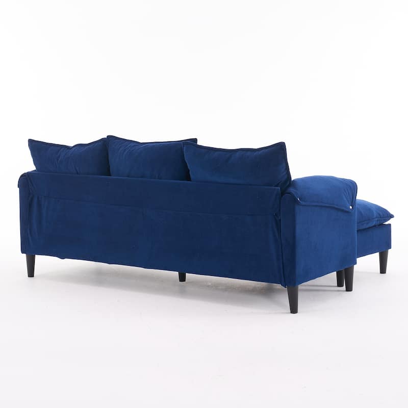 L-Shaped Modular Sectional Sofa with Storage Ottoman, Convertible Sofa with Waterfall Armrests, Comfy 3-Seater Cloud Sofa