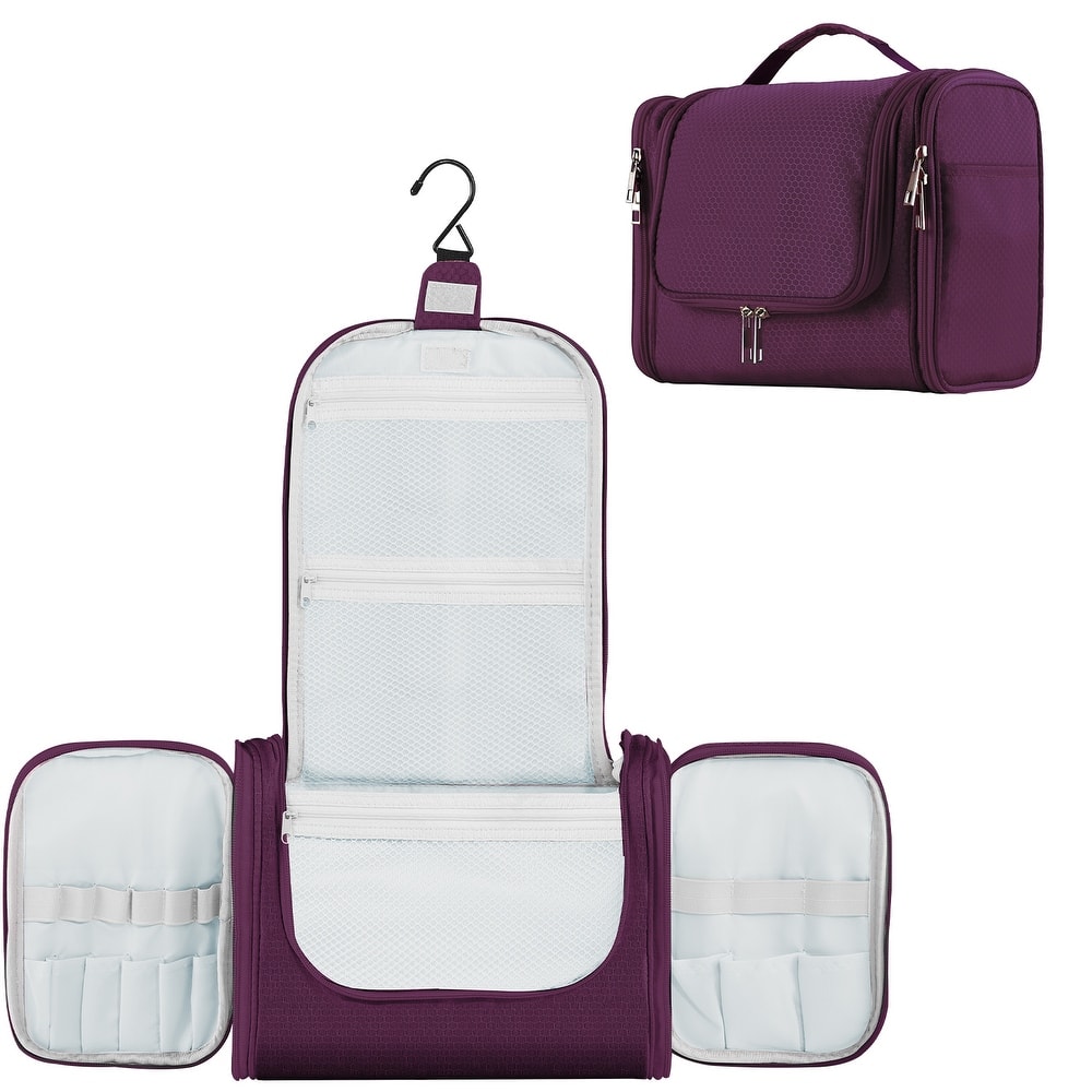Large Hanging Toiletry Bag for Travel & Daily Use, Water-Resistant Dopp Kit for Makeup, Shaving, Toiletries