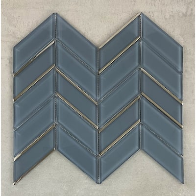 1.5" x 4.25" Glass Chevron Mosaic Wall Tile - Case (10 Sheets)