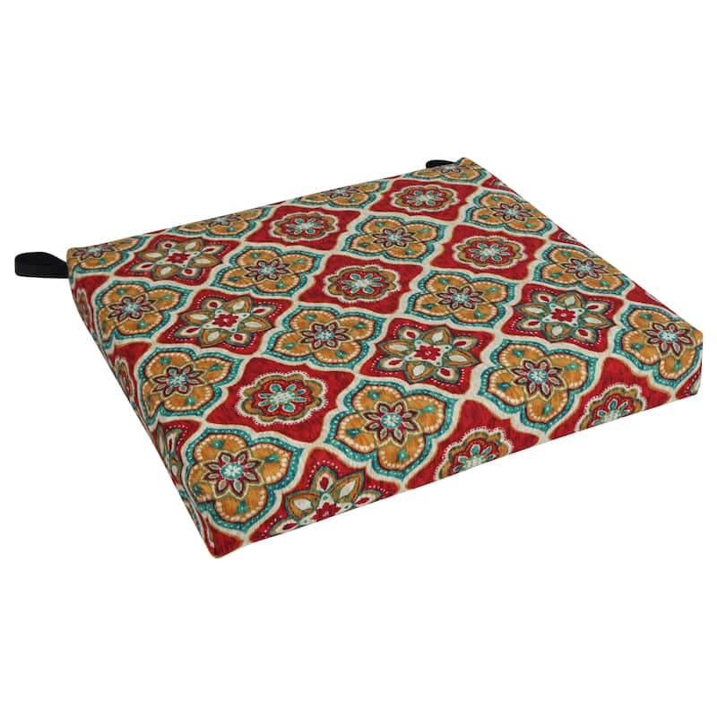 20-inch by 19-inch Indoor/Outdoor Chair Cushion - 20 x 19 - Adonis Jewel