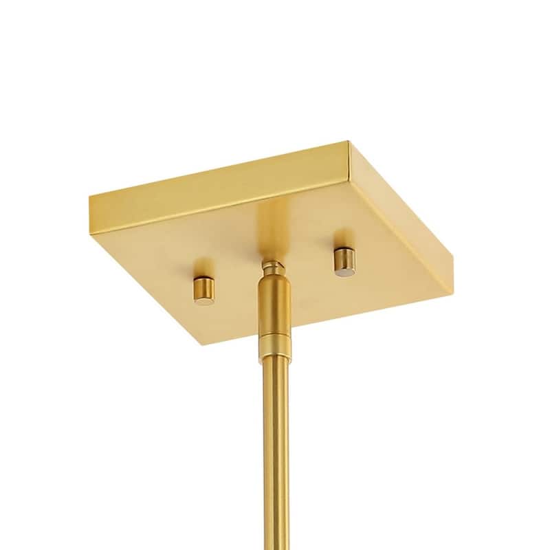 Suillius Farmhouse Industrial Iron LED Pendant, Black/Brass Gold by JONATHAN Y