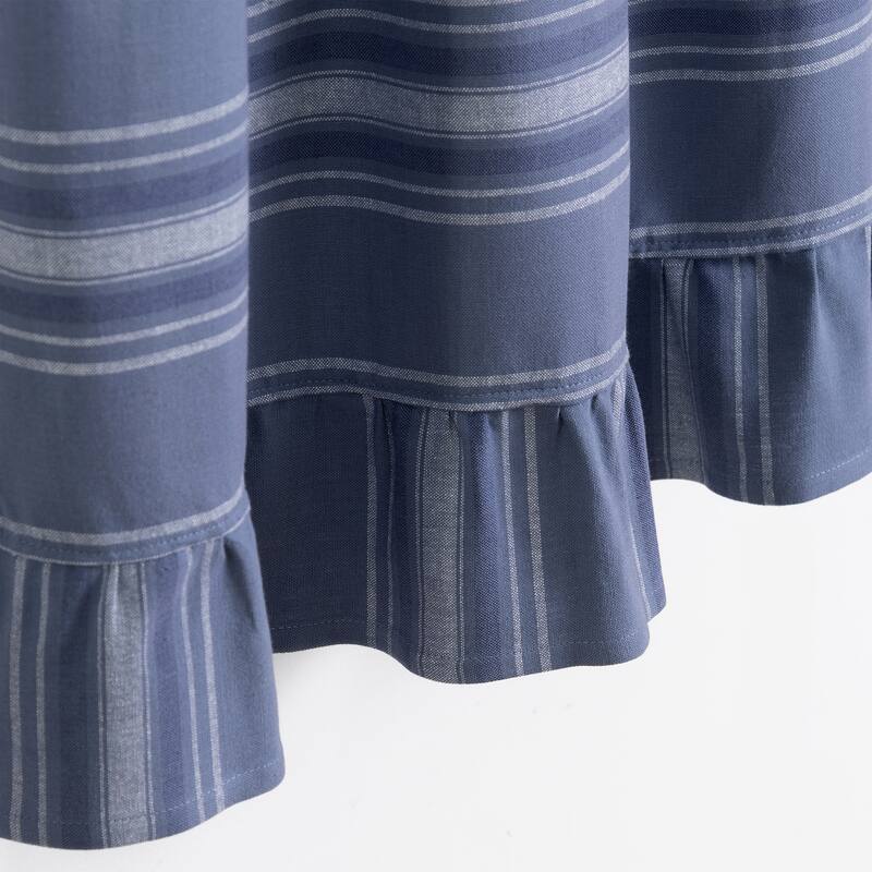 Martha Stewart Ruffle Stripe Valance or Tier Pair Curtain Collection