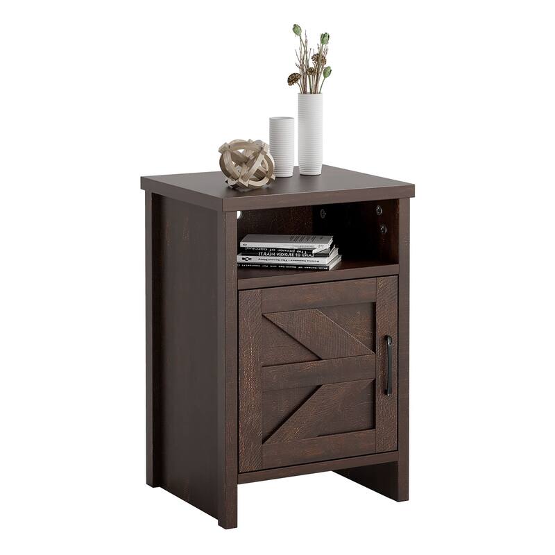 Furniwell Nightstand with Storage Shelves Side Table End Table for Bedroom Living Room