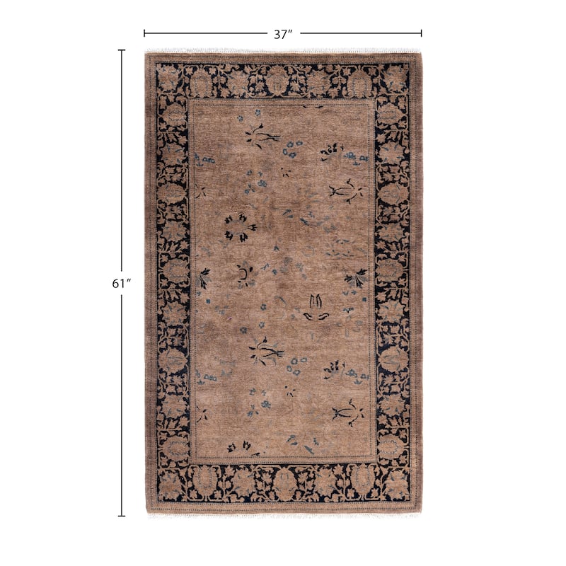 Overdyed One-of-a-Kind Hand-Knotted Area Rug - Brown - 3' 1" x 5' 1"