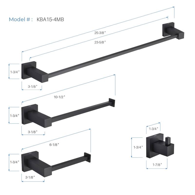Cube 4 Piece Bathroom Hardware Set