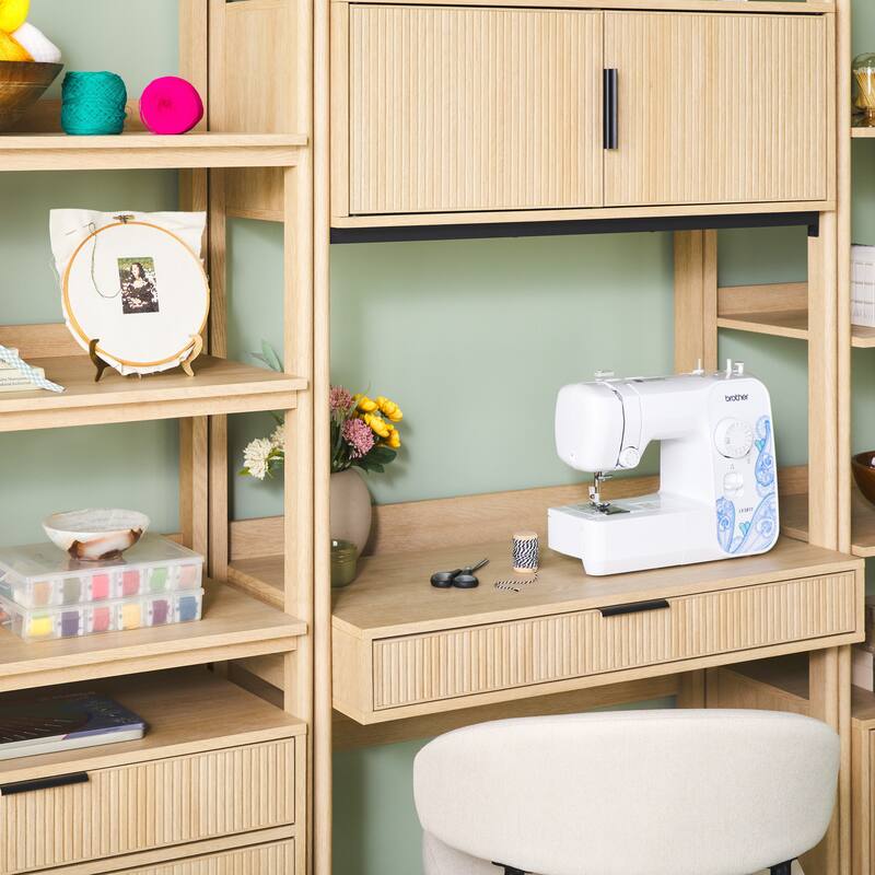 Walker Edison 3-Piece Set Hutch Desk with 1 Narrow and 1 Wide Bookcase