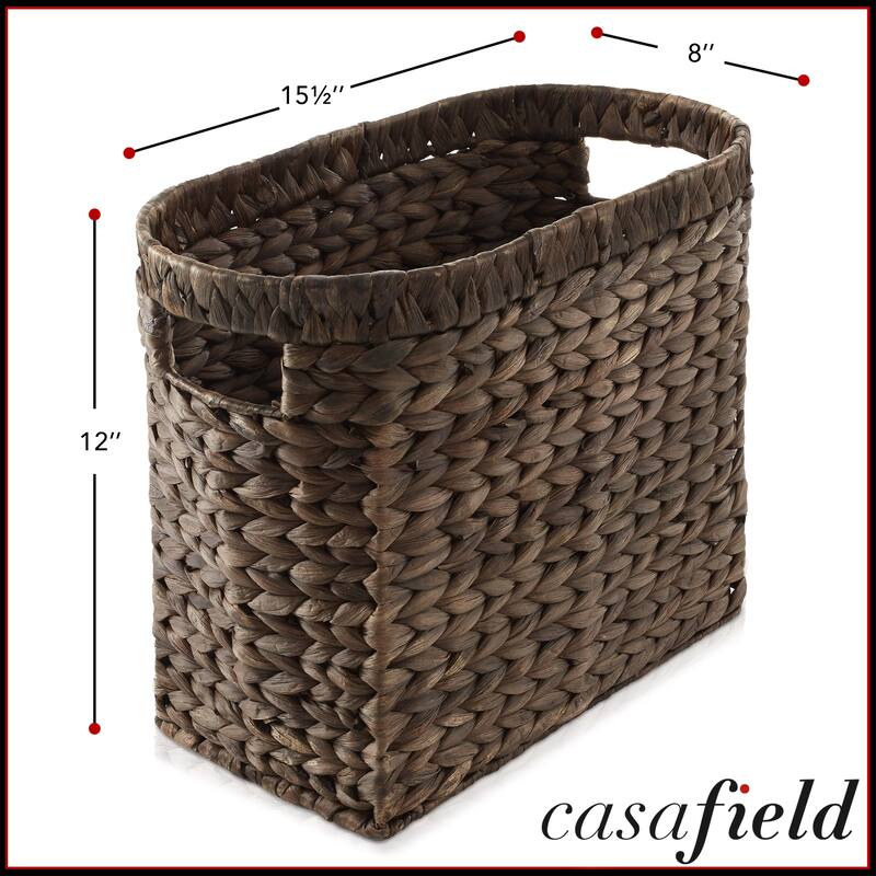 Magazine Holder Storage Basket with Handles Espresso Bathroom Bin - Espresso - Hyacinth