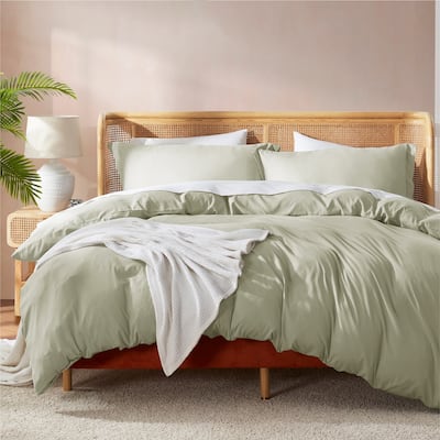 Nestl Ultra Soft Double Brushed Microfiber Duvet Cover Set with Button Closure