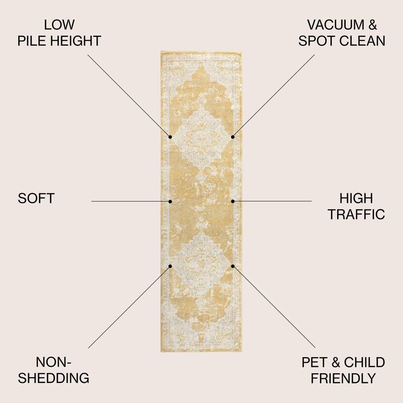 JONATHAN Y Rosalia Ornate Medallion Modern Area Rug