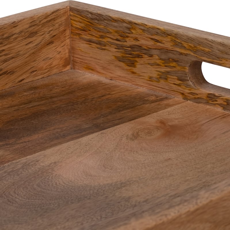 Wooden Butler Tray with Stand 30" x 32" Brown TV Tray Contemporary Rustic Decorative Stand or Storage Display - 30" x 15" x 32"