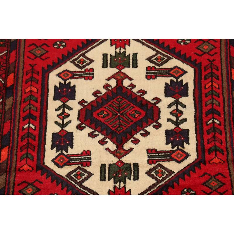 Geometric Tribal Hamedan Persian Area Rug Wool Hand-knotted Carpet - 3'3" x 5'0"