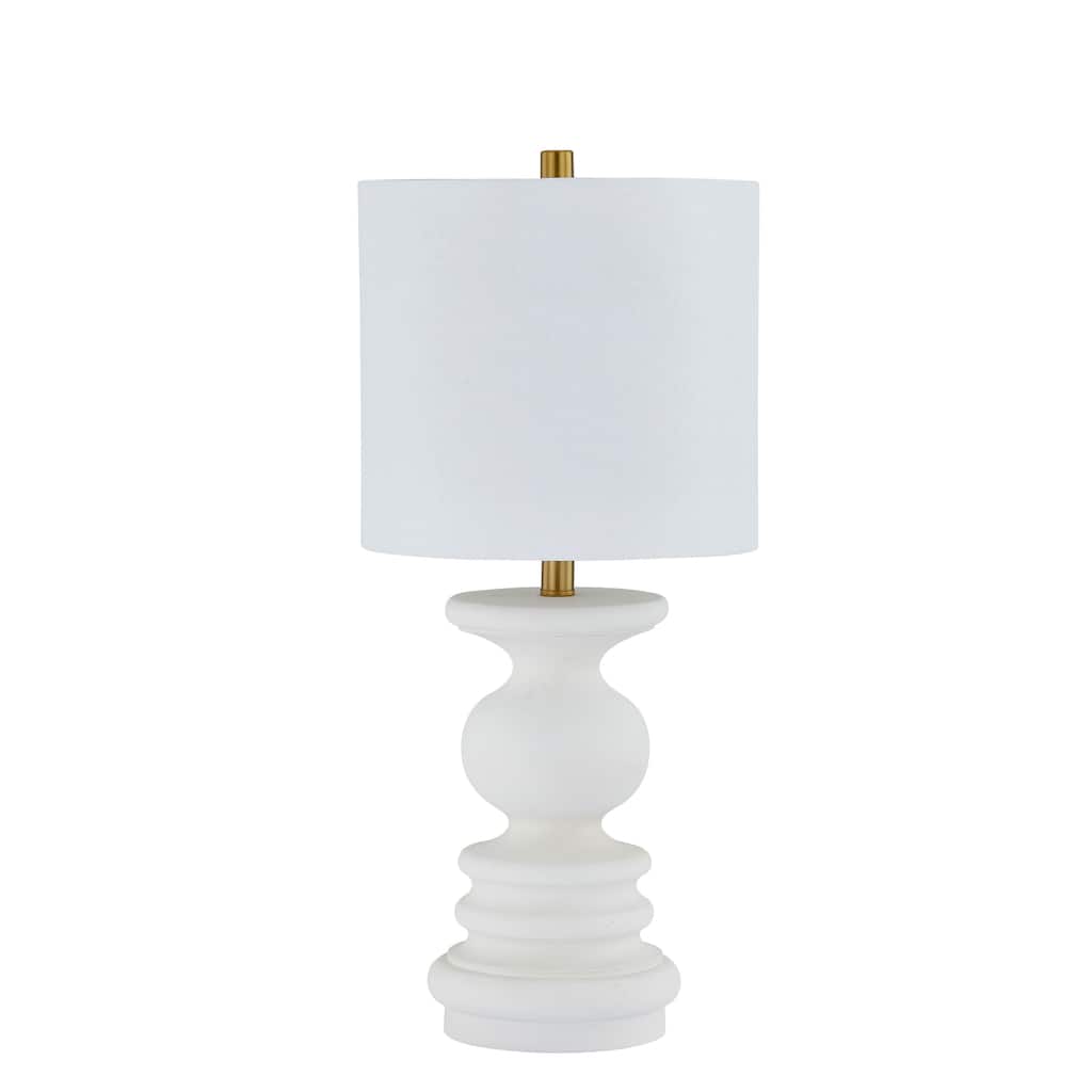 Raven 26" Table Lamp with Linen Shade, White (Set of 2)