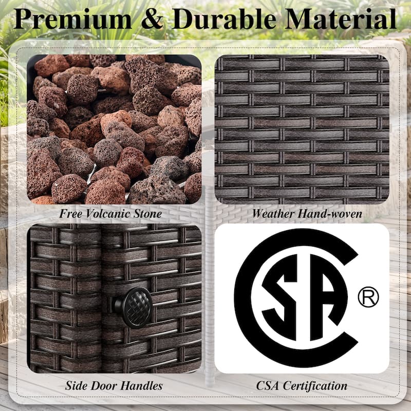Outdoor Wicker Rattan Furniture with Fire Table