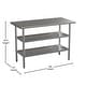 preview thumbnail 20 of 21, NSF Stainless Steel 18 Gauge Work Table with 2 Undershelves