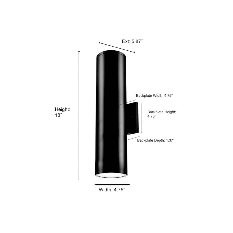 Vegas LED Outdoor Wall Sconce Powder Coated Black