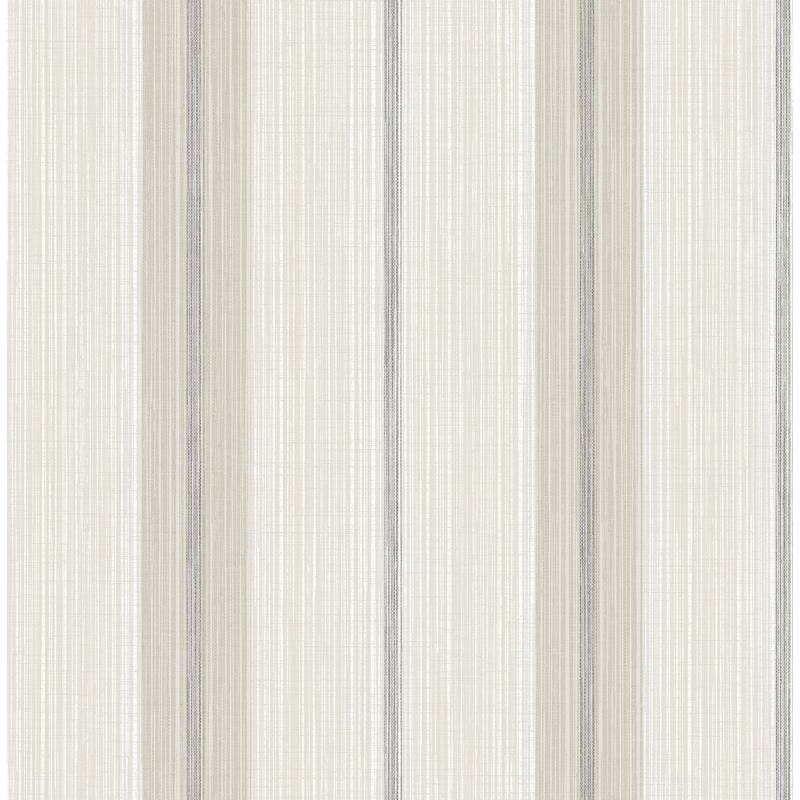 Chris Loves Julia x A-Street Prints Ames Grey Linen Stripe Wallpaper