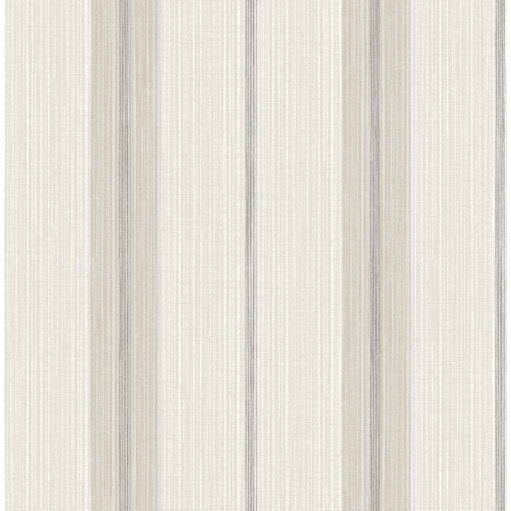 Chris Loves Julia x A-Street Prints Ames Grey Linen Stripe Wallpaper