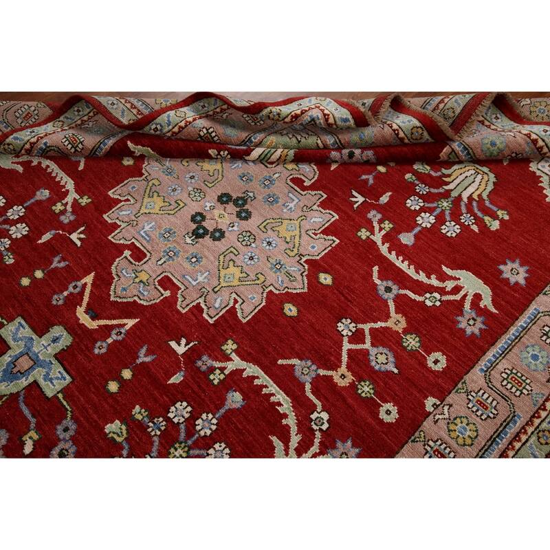 Vegetable Dye Oushak Turkish Rug Hand-knotted Wool Carpet - 6'5"x 8'3"