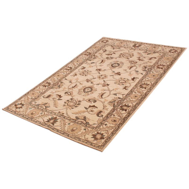 ECARPETGALLERY Hand-knotted Chobi Finest Cream Wool Rug - 5'11 x 8'9