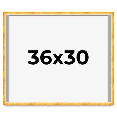 36x30 Shadow Box Frame Gold | 1.625 Inches Deep Real Wood Traditional