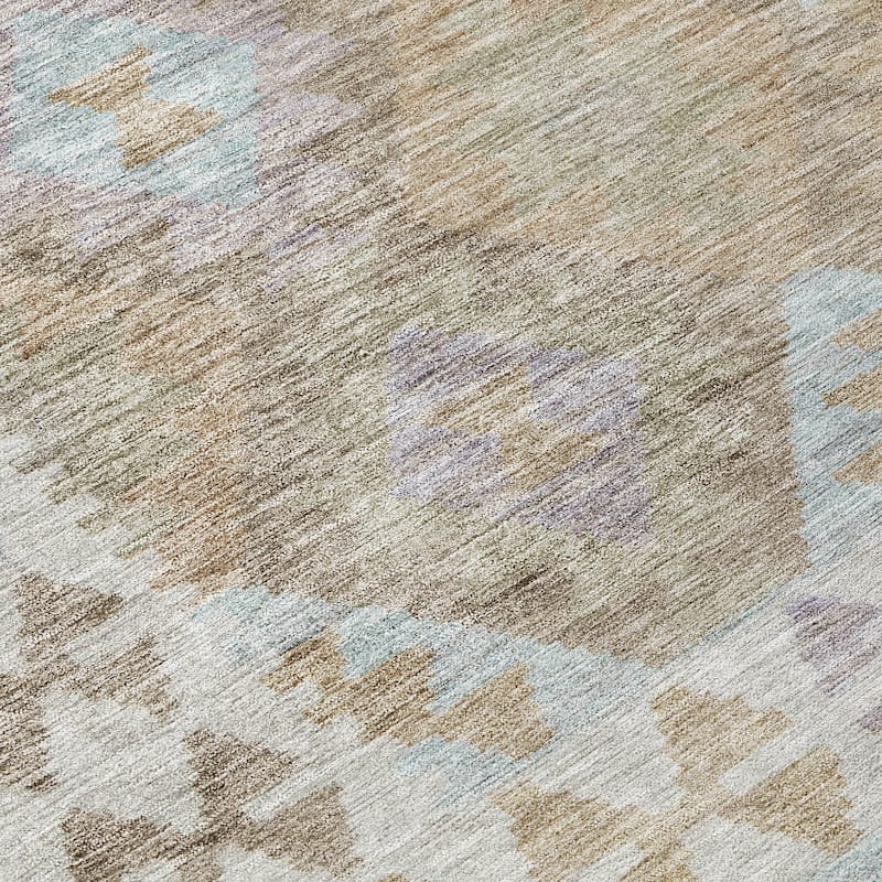 Machine Washable Indoor/ Outdoor Boho Global Chantille Rug