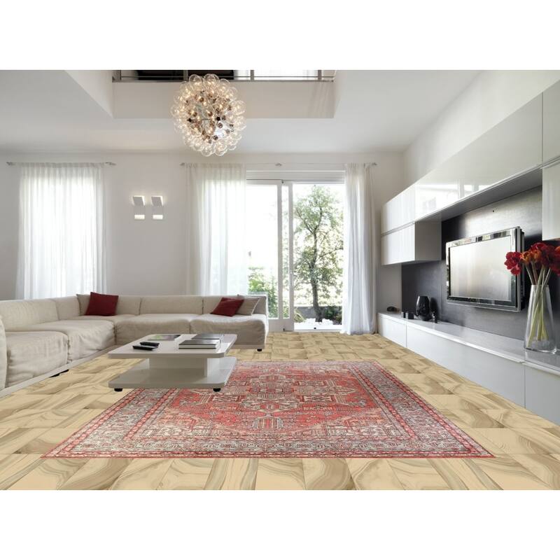 Vegetable Dye Heriz Serapi Oriental Large Rug Handmade Wool Carpet - 10'2"x 14'1"