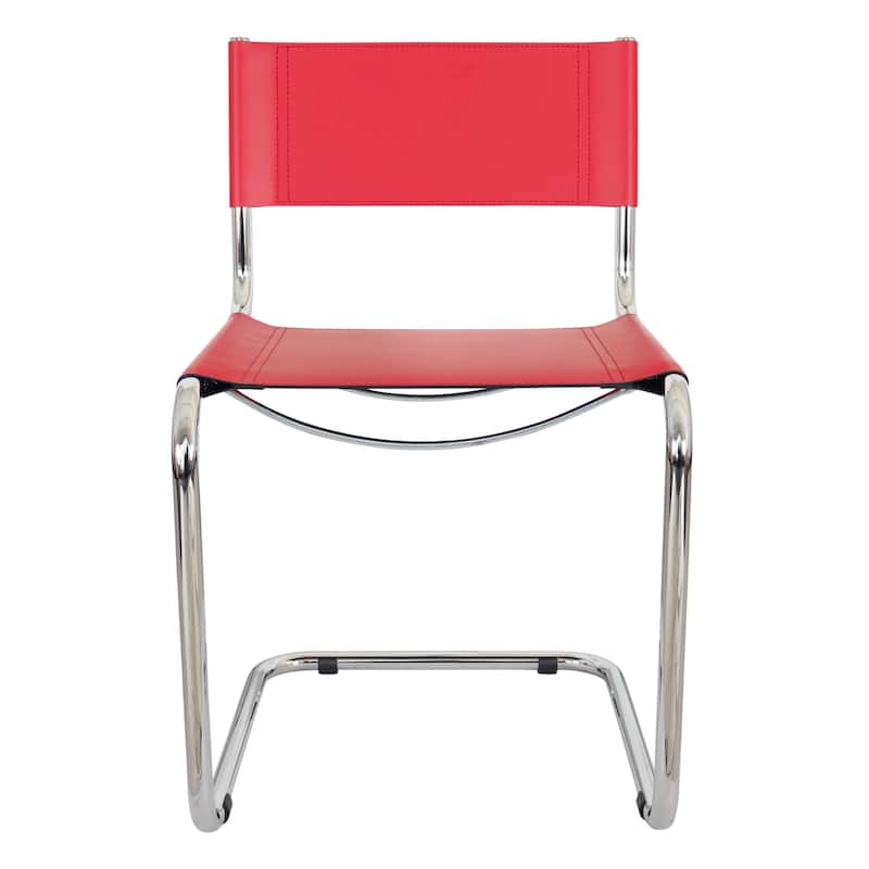 Breuer Chair Company Mart Stam Cantilever Side Chair w/ Chrome Frame (Various Bonded Leather Colors)