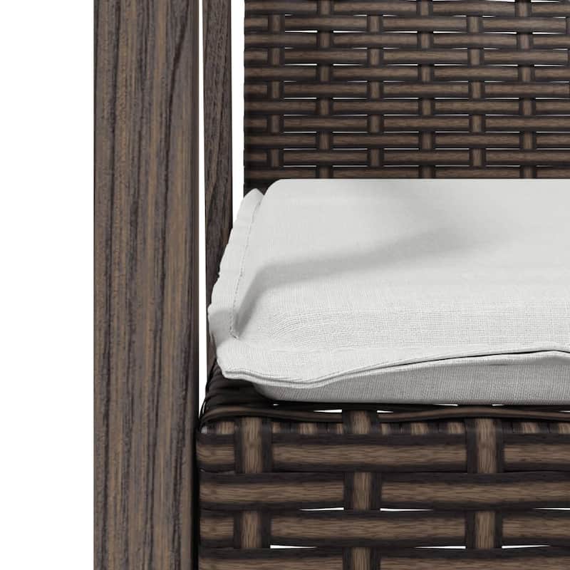 vidaXL Patio Chairs with Cushions 2 pcs Brown 22.2"x22.4"x32.7" Poly Rattan