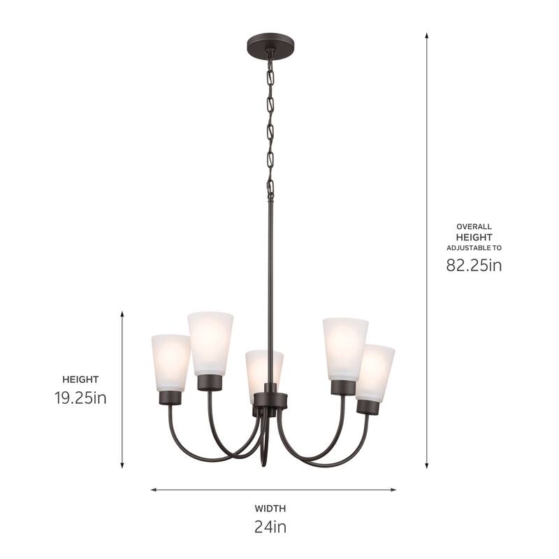 Kichler Lighting Erma 24 in. 5-Light Traditional Dining Room Chandelier