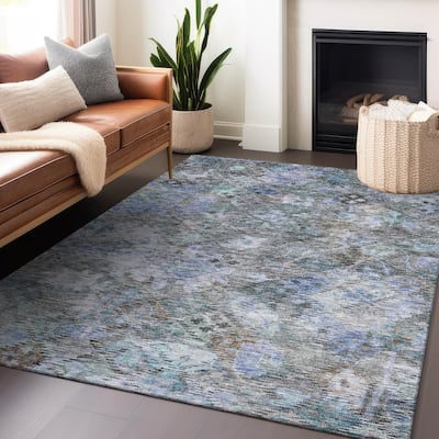 Machine Washable Indoor/ Outdoor Boho Moroccan Chantille Rug