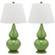 preview thumbnail 6 of 7, SAFAVIEH Lighting 27-inch Cybil Double Gourd Green Table Lamp (Set of 2)