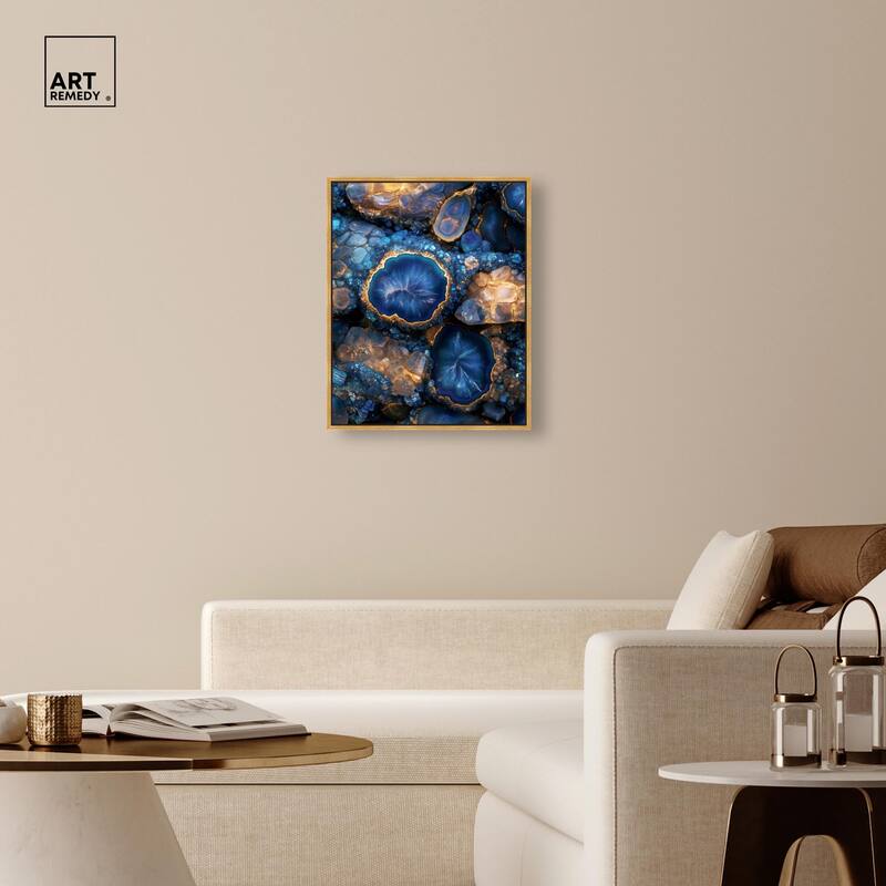 Oceanic Gold Sparkle Canvas by Art Remedy