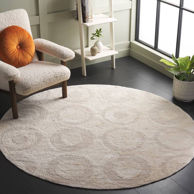 SAFAVIEH Hand-Woven Easy Care Michell Modern & Contemporary Cotton - 6' Round - Ivory - Round