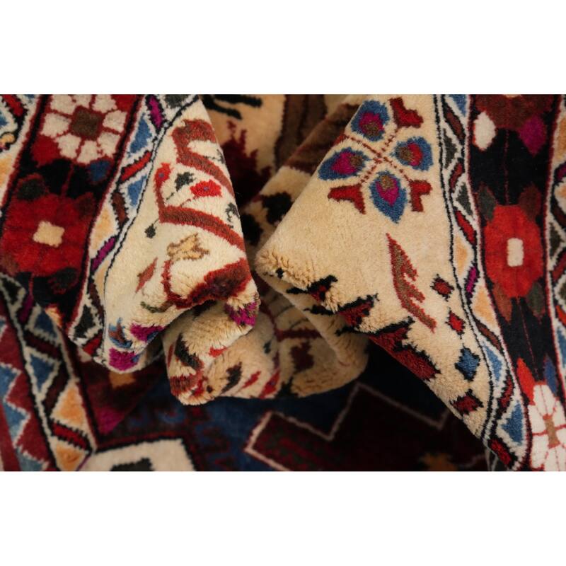 Hand Knotted Oriental 100% Wool Carpet Traditional Medallion Red Ardebil Area Rug - 4' 11'' X 3' 7''