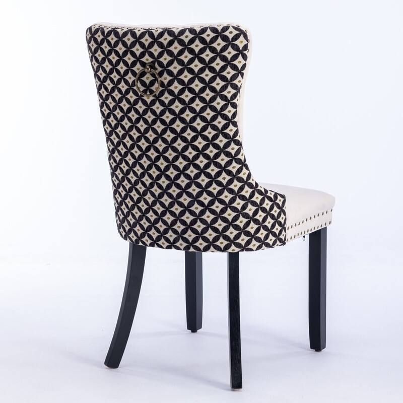 Classic Velvet Dining Chairs, High-end Tufted Solid Wood Upholstered Dining Chair with Wood Legs Nailhead, SET OF 2.