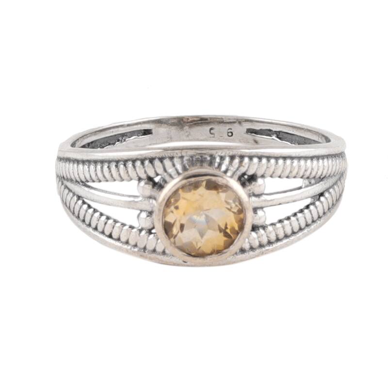 Novica Handmade Joyous Eden Citrine Domed Single Stone Ring - 5