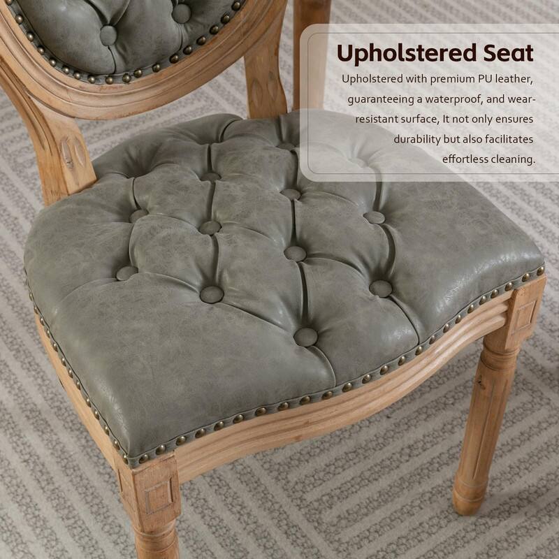 Upholstered French Style Nailhead Dining Chairs(Set of 4)