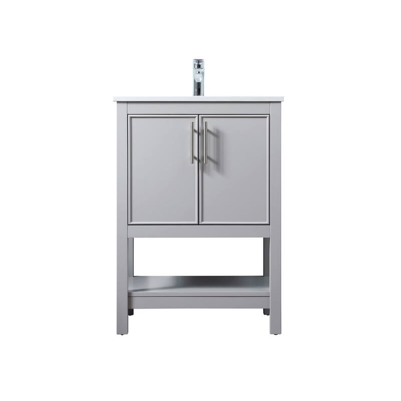 Elegant Lighting VF26624 Everett 24" Free Standing Single Basin Vanity - Grey