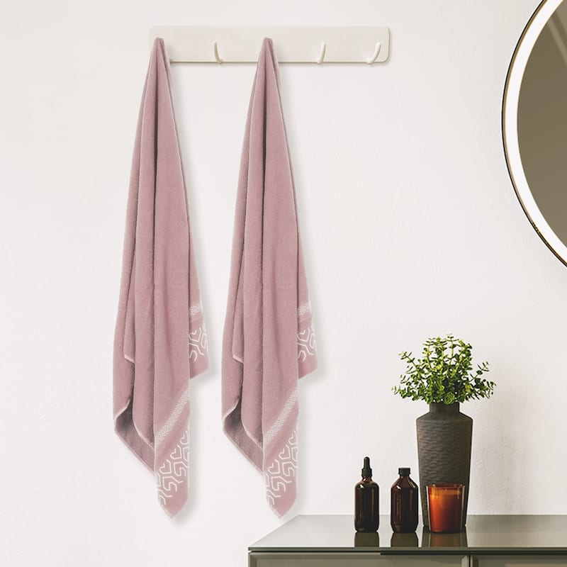 Cotton Bath Towels Set of 2, Soft, Absorbent, Quick Dry, Durable Bathroom Towels for Gym, SPA, Yoga 28" x 56"