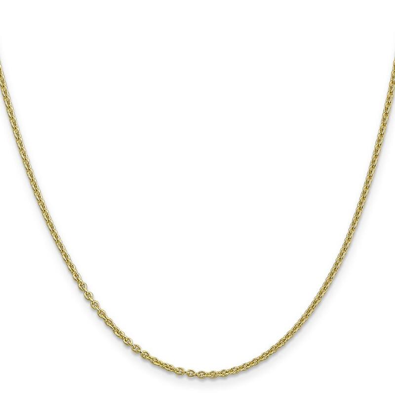 Curata 10k Yellow Gold 9-inch 2.0mm Polished Cable Chain Anklet