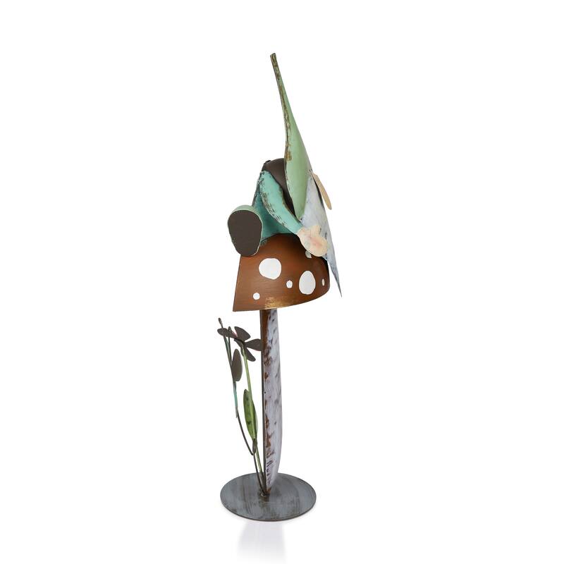 Metal Gnome with Mushroom